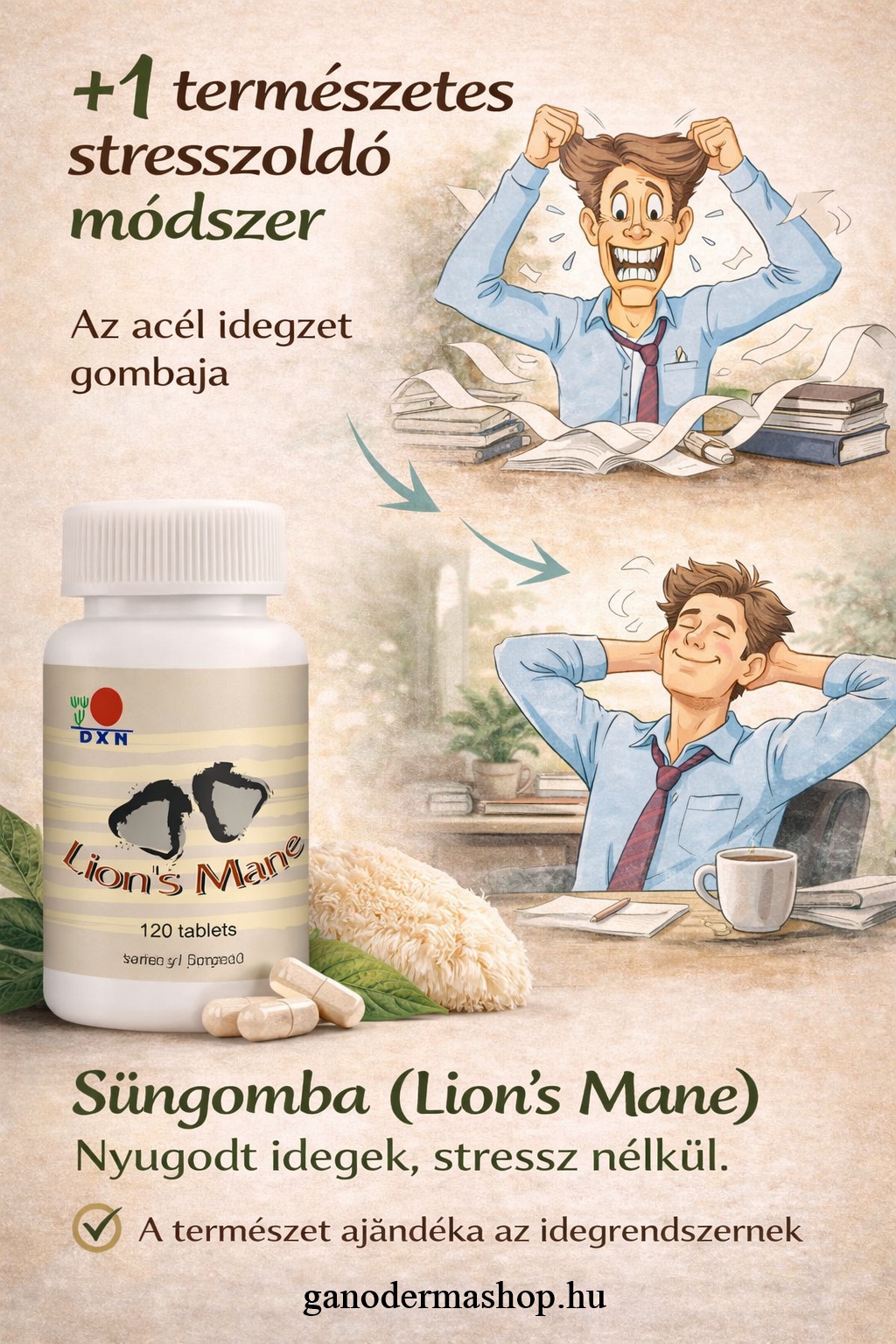 süngomba természetes stresszoldás